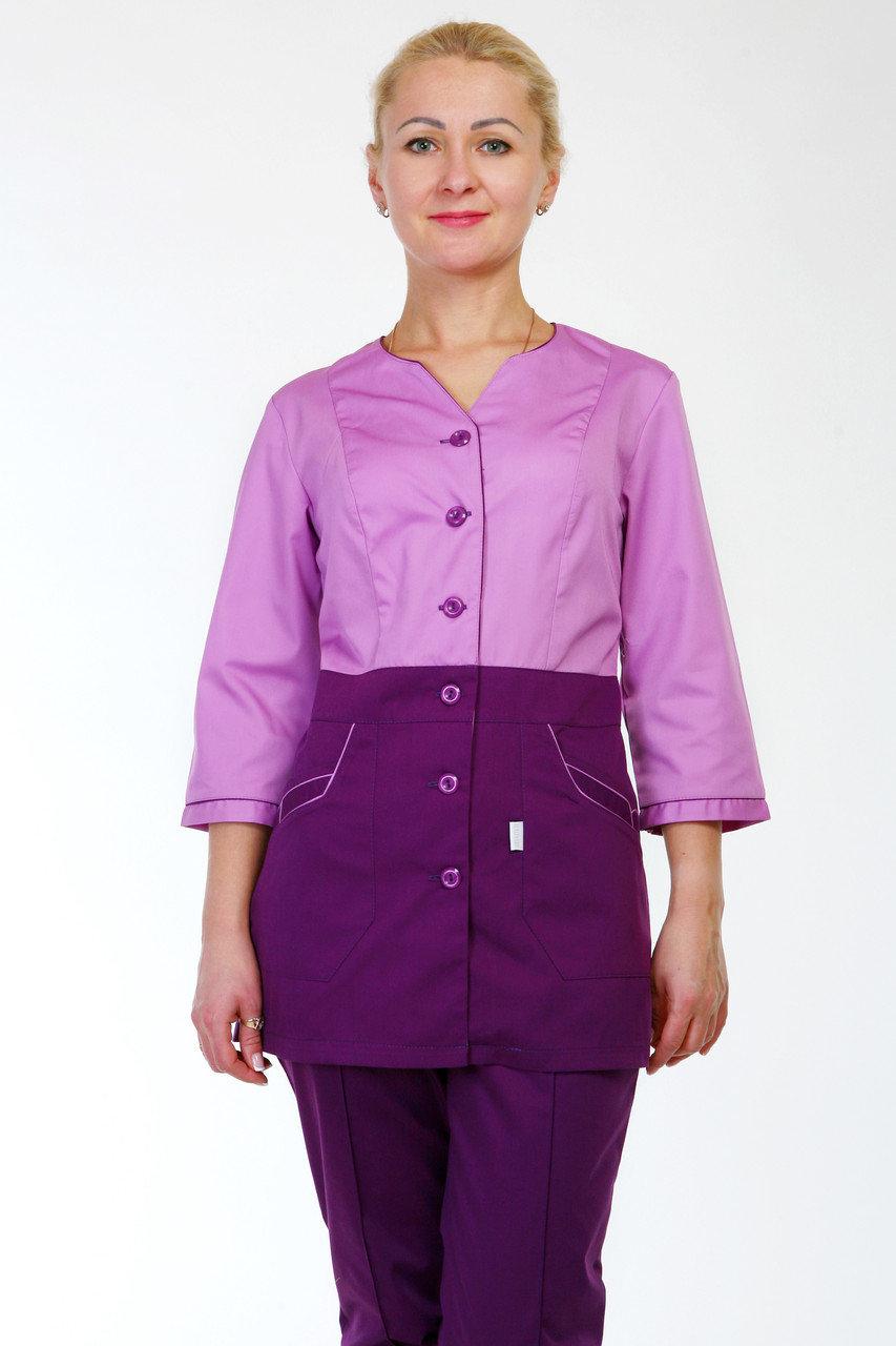 Медицинский костюм 3249 (фиолетовый 42-60р. женский коттон) Хелслайф, фото 1