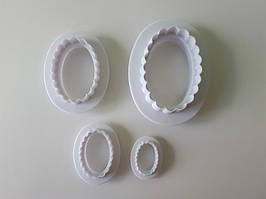 Вирубка кондитерська для тіста мастики та торта пластикова Каттер для кондитера 4 штуки Овал 4 см