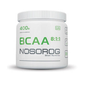 Амінокислота БЦАА Носоріг / Nosorig Nutrition BCAA 8:1:1 400 г без смаку