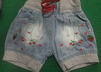 Шорты детские джинсовые для девочки " Ягодка", 2-3 года.