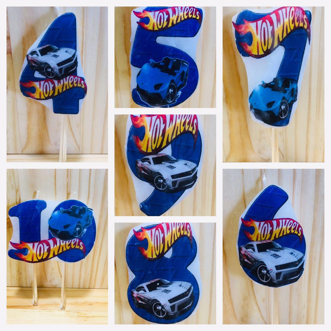 Свічки цифри (5см) з картинкою "Хот Вілс / Hot Wheels"-