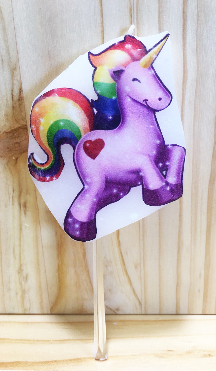 Свічка велика (7см) ручної роботи в торт - Єдиноріг (велика)