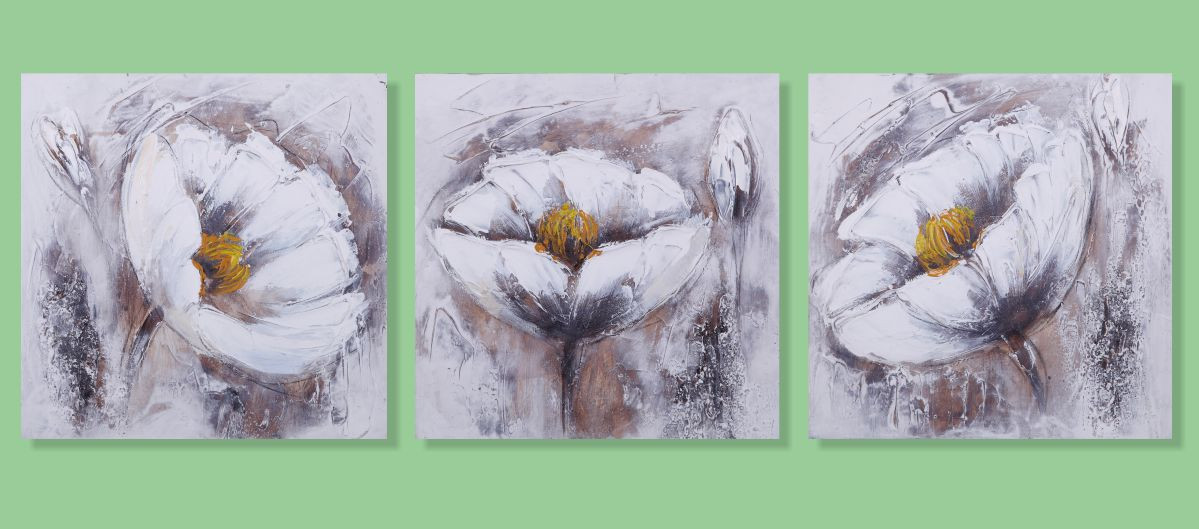 Репродукція модульної картини триптих «Квітка Telma»