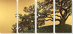 Репродукція модульної картини триптих «Квітне дерево» 