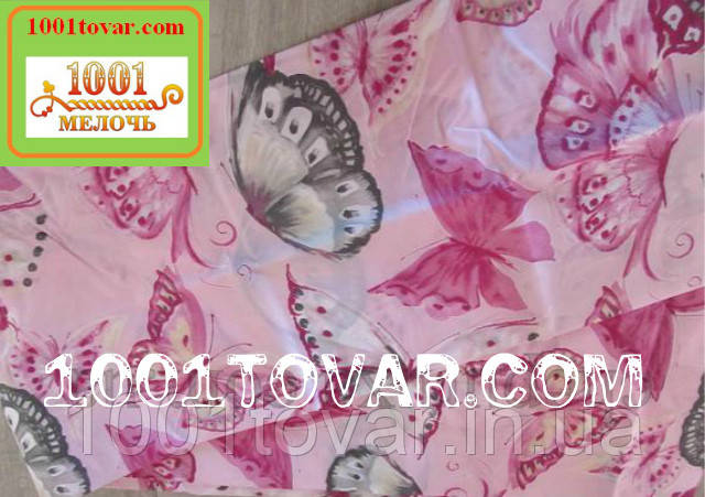 Тканинна шторка для ванної кімнати "Sare" "Метелики", рожева з поліестеру Miranda, розмір 180х200 див., Туреччина, фото 1