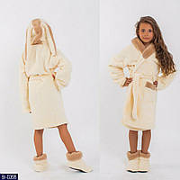 Детский махровый халат с сапожками заяц, размер 6 ,8,10 лет