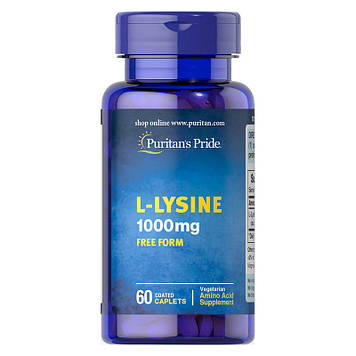 Аминокислоты L-Lysine 1000 mg (60 caplets) Puritan's Pride