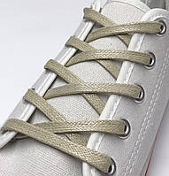 Шнурки с пропиткой плоские бежевые 80 см (Ширина 5 мм)