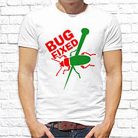 Чоловіча футболка для айтішників, дизайнерів та програмістів "Bug fixed" Push IT