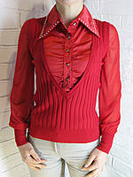 Джемпер с рубашкой 9213 красный