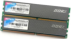 Пара ігрової оперативної пам'яті Patriot DDR2 4Gb (2Gb+2Gb) 800MHz PC2 6400U CL4 (PDC24G6400LLK) Б/В