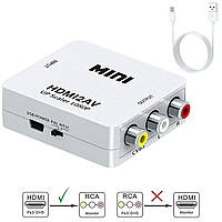 Конвертер HDMI to AV / RCA (тюльпани) переходник адаптер