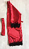 Жіночий атласний халат червоний, фото 2