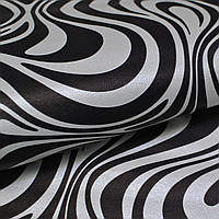 Черно белые бумажные обои абстракция зебра для стен 0,53х10м, Стильные красивые современные обои