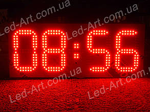 Світлодіодні електронні цифрові годинник-термометр LED-ART-Clock-595х240-360, годинник-термометр led