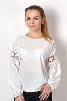 Ошатна блузка для дівчинки білого кольору 