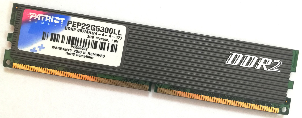 Ігрова оперативна пам'ять Patriot DDR2 2Gb 667MHz PC2 5300U CL4 (PEP22G5300LL) Б/У