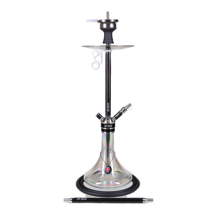 Кальян AMY Deluxe SS 21.01 R Carbonica Force висота 80 см на 1 персону чорний/прозорий