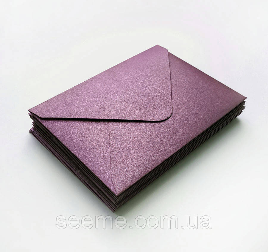 Конверт 184x140 мм, колір сливовий (plum), КОМПЛЕКТ 10 ШТ.