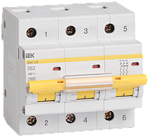 Автоматичний вимикач ВА47-100 3Р 25А 10кА х-ка D ІЕК