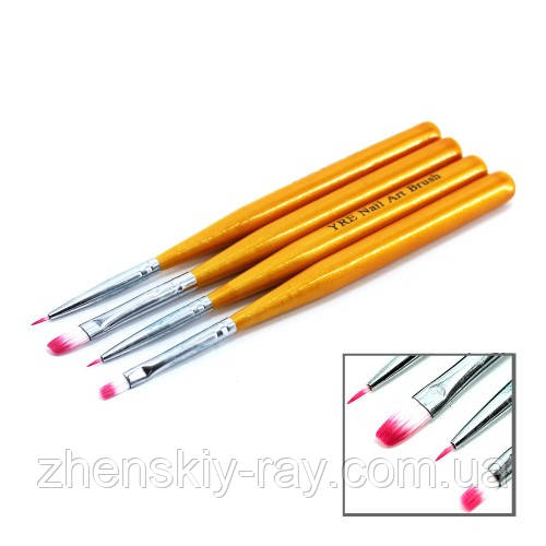 Набір пензлів для малювання Yre Nail Art Brush, 4 шт.
