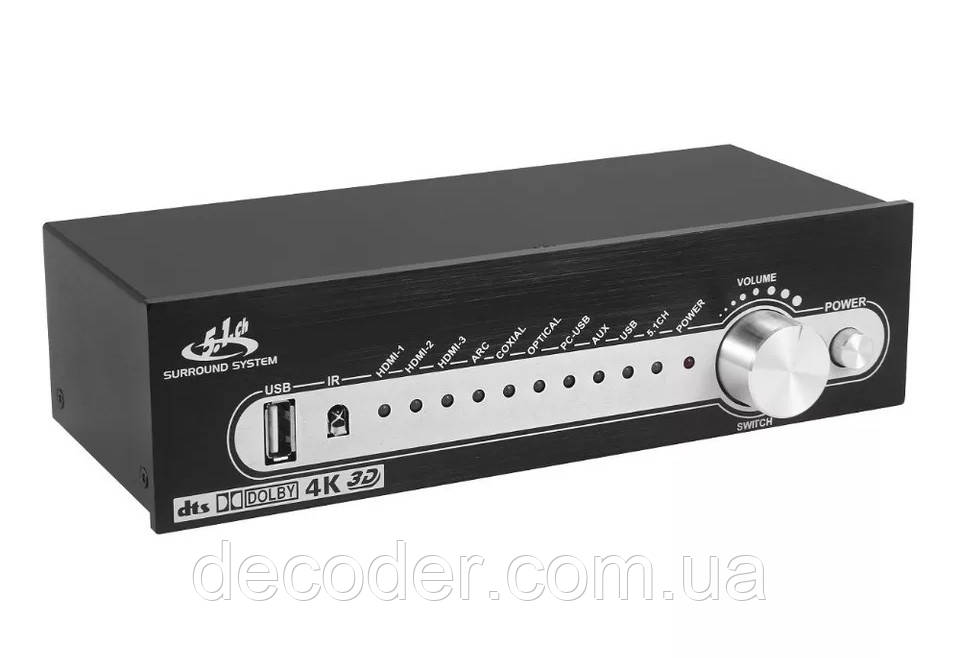 Конвертер аудіодекодер цифрового звуку SPDIF digital оптика HDMI ARC 4K відеоресив в аналог 5.1 ЦАП HD951A