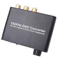 Конвертер — декодер звуку HI-FI з цифрового ЦАП optical Toslink S/PDIF оптичного в аналоговий 2.0 стерео з регулятором гучності (WAZ-HD ARC10)
