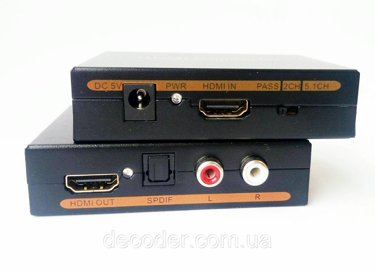 HDMI в SPDIF toslink перетворювач конвертер Extractor цифрового аудіозвуку в оптичний і цифрово-аналоговий перетворювач на 2 RCA тюльпани