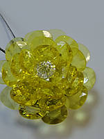 Підхоплювач магнітний для штор на тросику "Хрустальна квітка" (жовтий)
