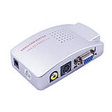 Конвертер VGA в AV S-Video RCA адаптер ВЖА на відео сигнал перетворювач для кіноскопних ТБ з AV RCA входом тюльпан VGA to VIDEO, фото 3