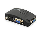 Конвертер BNC S-Video RCA в адаптер VGA перетворювач відео композит сигналу тюльпан AV на ВЖА для моніторів з VGA входом BNC to, фото 5