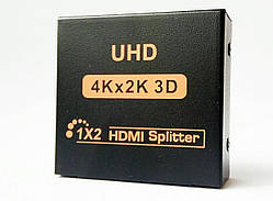 HDMI розгалужувач спліттер 1 х 2 2K 4K 1080P splitter HDMI 1 на 2 вихідні порти екрану (4K HDMI UHD 1х2 )