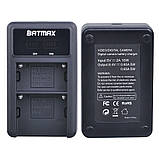 Подвійний USB зарядний пристрій на два акумулятори SONY NP-F550/750/F960 Batmax заряджання ЮСБ ( Dual USB LCD for Sony NP-F550 F750 F960), фото 4