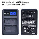 Подвійний USB зарядний пристрій на два акумулятори Nikon EN-El15 Batmax заряджання ЮСБ (Dual USB LCD for Nikon EN-El15), фото 3