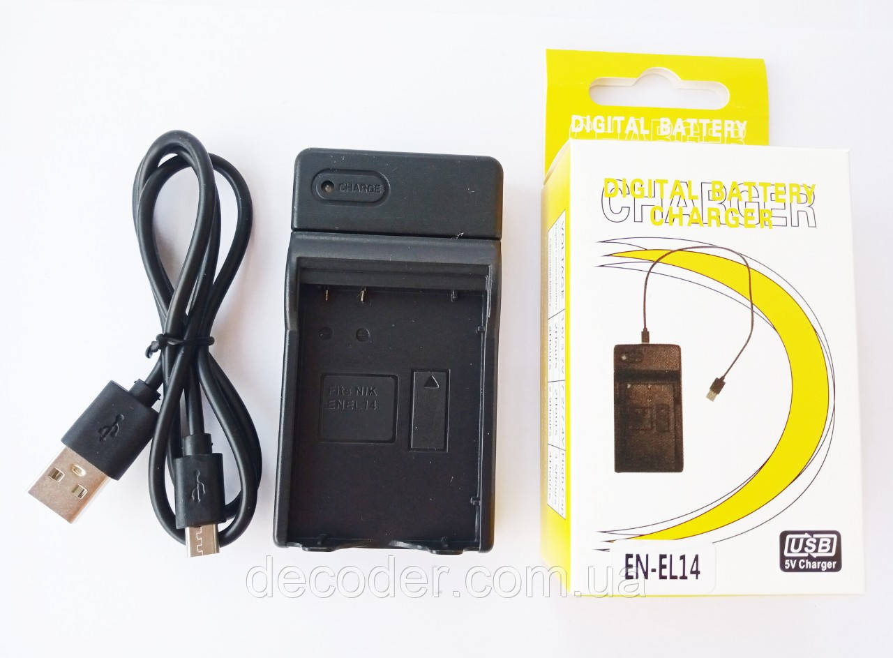 USB зарядний пристрій для акумулятора Nikon EN-El14 EN-EL14a Batmax заряджання ЮСБ ( USB for Nikon EN-El14 )