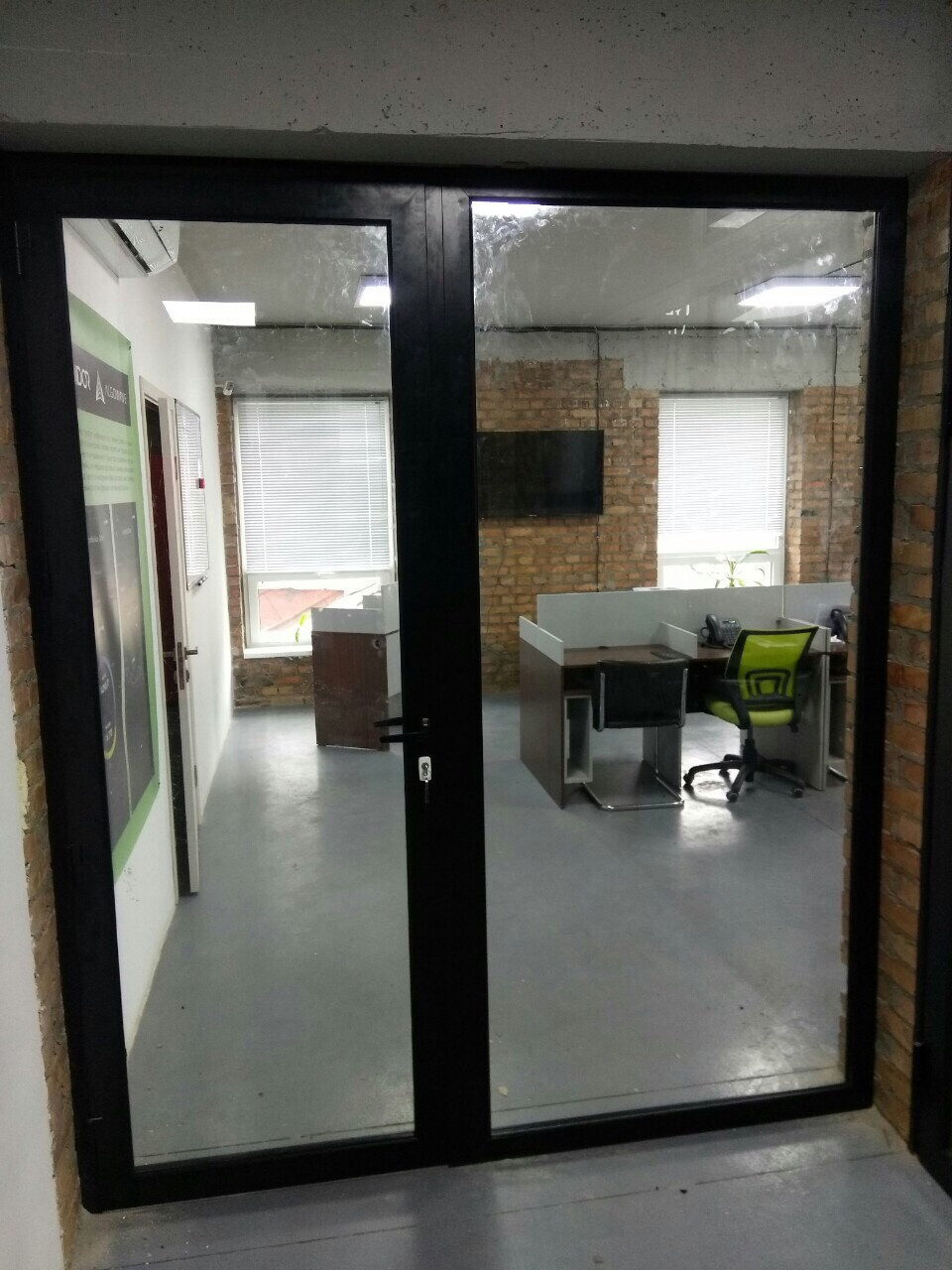 Двері в офіс лофт з алюмінієвого профілю, фото 1
