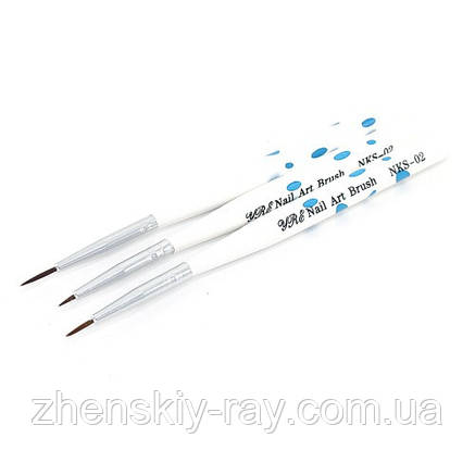 Набір пензлів для малювання Yre Nail Art Brush NKS-02, 3 шт., фото 2