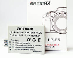 Акумулятори LP-E5 1500 мА Batmax Canon Rebel XS T1i XSi 1000D 500D 450D Kiss X3 X2 (Batmax LP-E5)