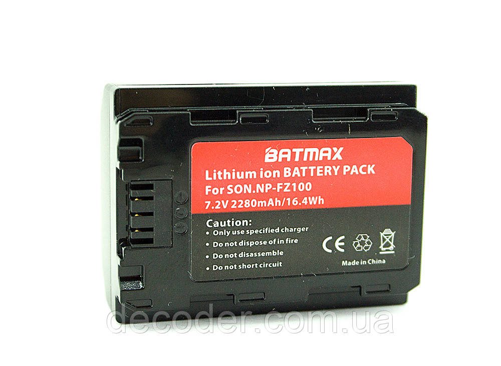 Акумулятор NP-FZ100 2280mAh Batmax батарея для Sony Alpha 9 A7R3 A9R( Batmax NP-FZ100 )