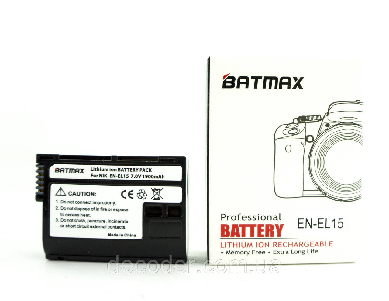 Акумулятор батареї Batmax EN-EL15,1900mA для Nikon D600 D610 D600E D800 D800E D810 D7000 D7100 d750 V1 MH-25 ( Batmax EN-EL15 )