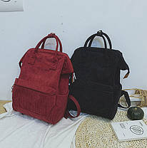 Шикарний каркасний вельветовий рюкзак, фото 2