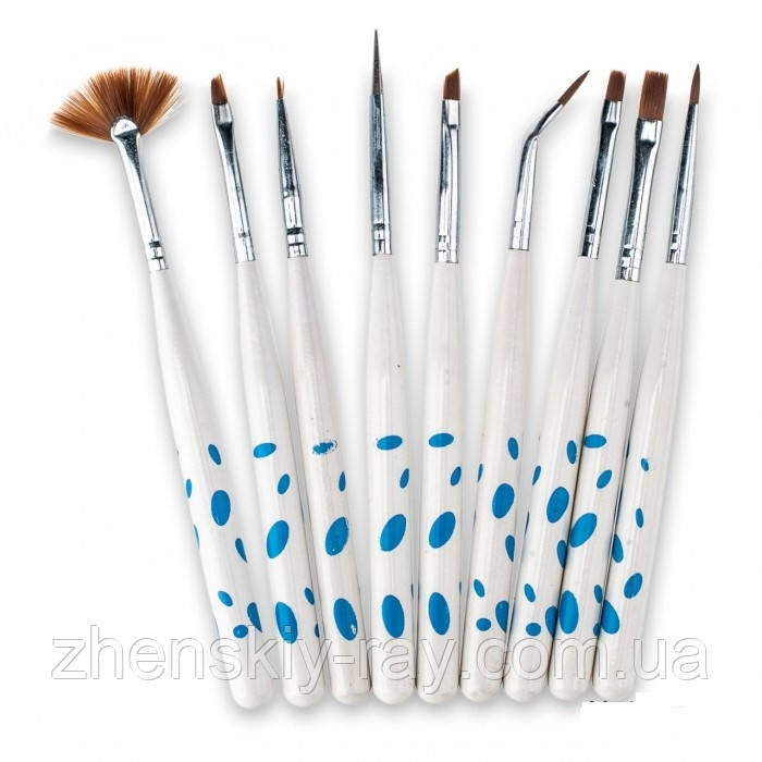Набір пензлів для малювання Yre Nail Art Brush, 9 шт.