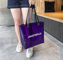 Большая прозрачная сумка шоппер Jingpinpiju, фото 3