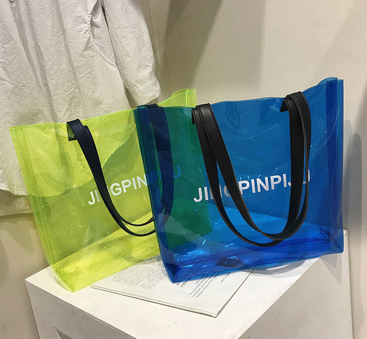 Большая прозрачная сумка шоппер Jingpinpiju