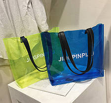 Большая прозрачная сумка шоппер Jingpinpiju, фото 2