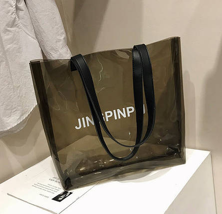 Большая прозрачная сумка шоппер Jingpinpiju, фото 2