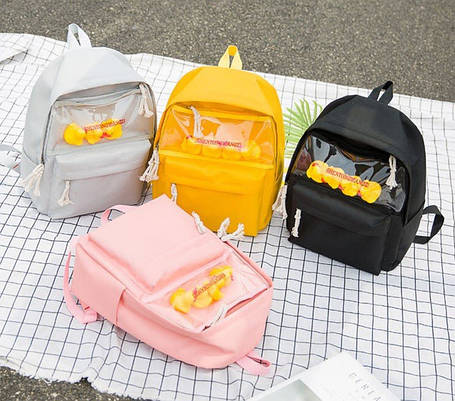 Тканинний рюкзак із качечками, фото 1