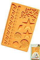 Молд силіконовий для мастики карамелі та шоколаду Морський світ 13 см 20 см