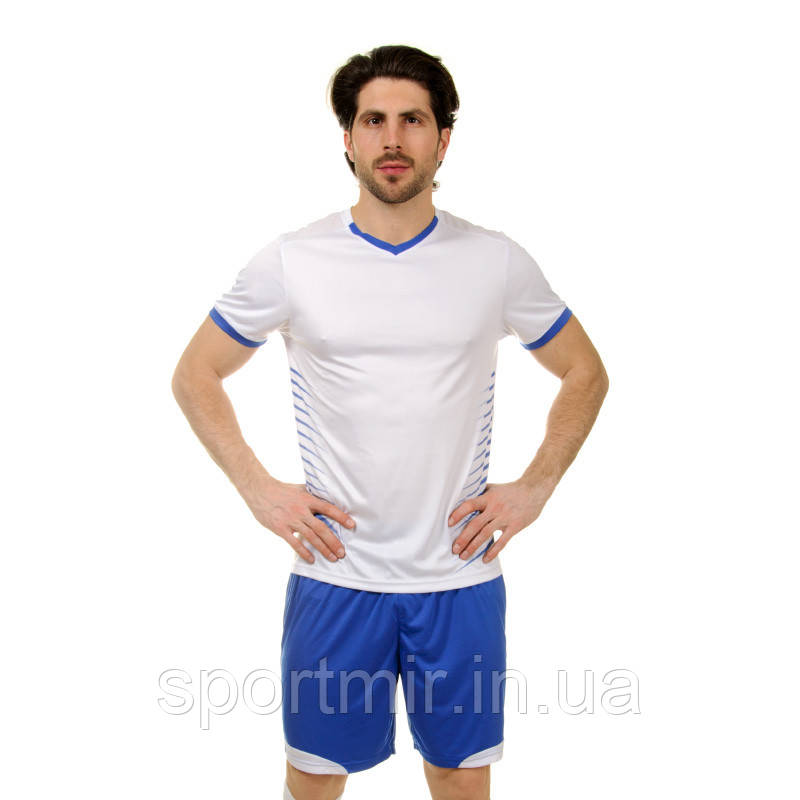 Футбольна форма LD-5018-W (PL, р-р L-3XL, зріст 160-185, білий синій), фото 1