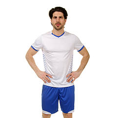 Футбольна форма LD-5018-W (PL, р-р L-3XL, зріст 160-185, білий синій)